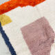 Moroccan Berber carpet beni ouarain ecru with colorful patterns 143x110cm