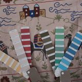 Hand knotted rug, vintage turkish rug 54x193 cm