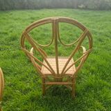 Paire de fauteuils en rotin