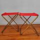 Paire de tabourets pliants vintage Français Lafuma