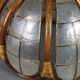 Flower hanging lamp in mother-of-pearl capiz and wicker