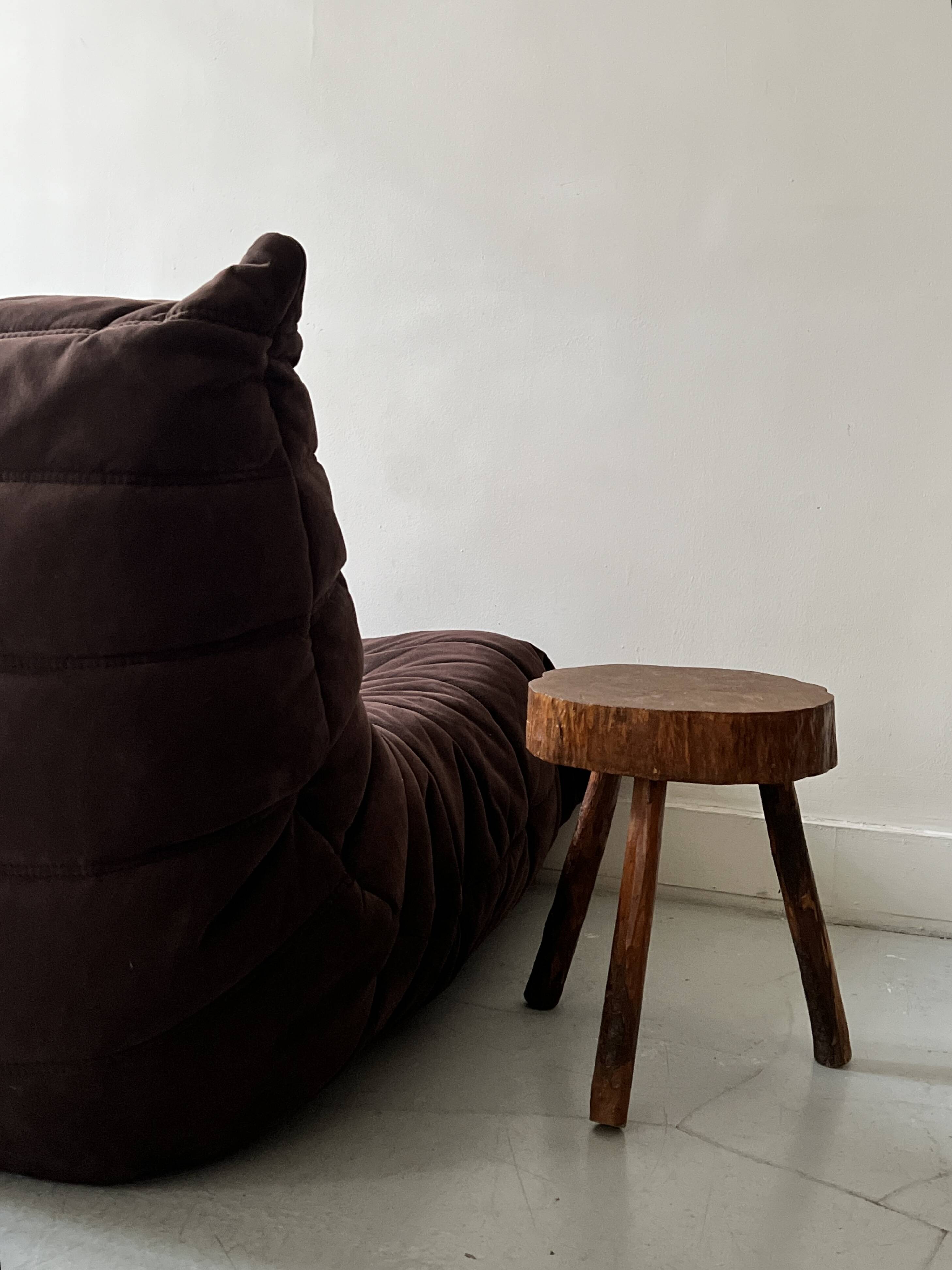 Togo 3-seater sofa in brown alcantara suede, Ligne Roset