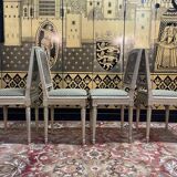 Set of 4 Louis XVI style caned chairs Jean Mocque
