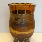 Vase en verre peint