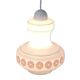 Vintage French pendant light in cream-white glass with pink flowers