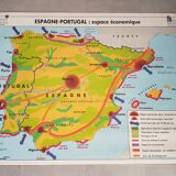 Map, vintage school poster