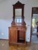 Antique Toilet with Carved Solid Wood Mirror, Late 19th Century, Eclectic