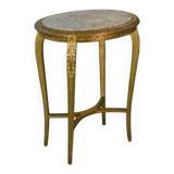 Side table with curved base in gilded carved wood, Louis XVI style, 20th century