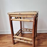 Vintage coffee table in bamboo and rattan '1970s – Bohemian/Exotic style