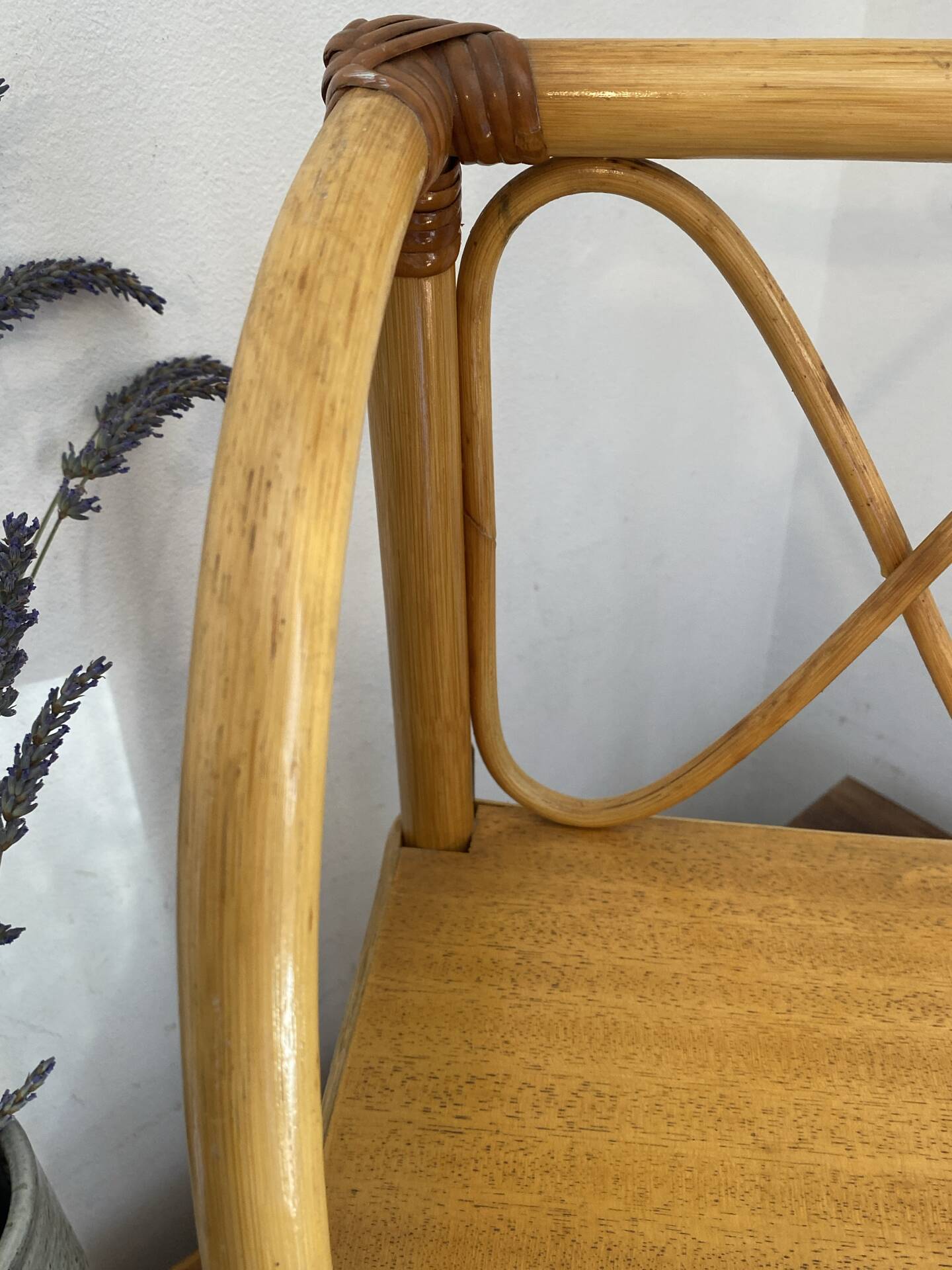 Rattan wall shelf