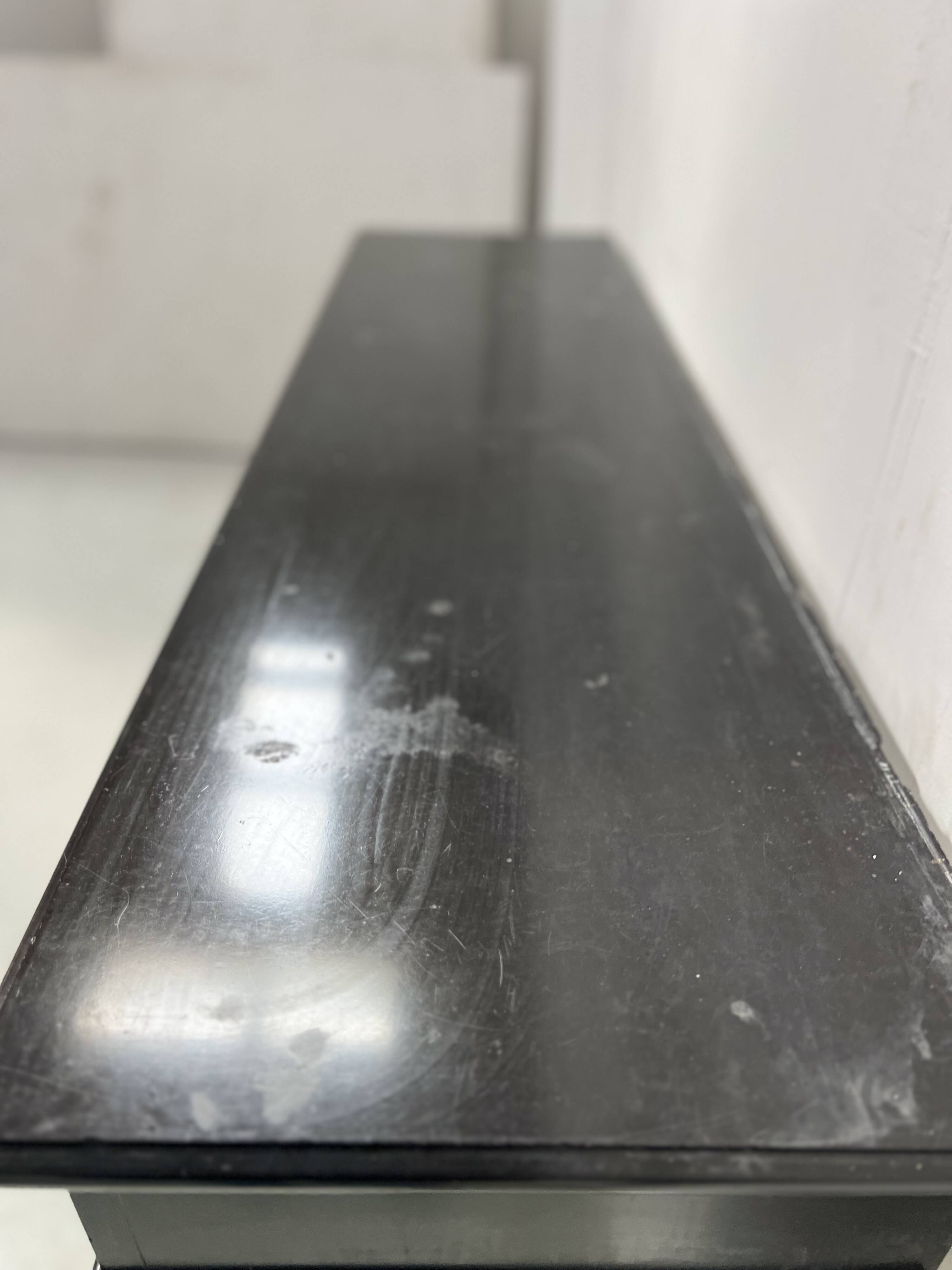 Napoleon III fireplace with claw feet in black marble, 19th century