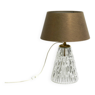 Heavy large Mid Century Modern glass table lamp by Rupert Nikoll Vienna | h