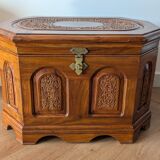 Handcrafted wooden chest with carvings – Pakistan, 1990s