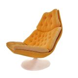 Fauteuil pivotant vintage Artifort F588 avec ottoman – Design Harcourt