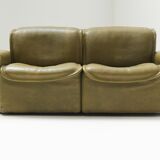 DS-12 modular vintage set in green leather by Team de Sede for De Sede Swiss