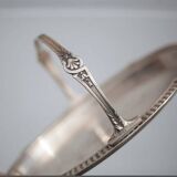 Silver metal dish with handle Hallmark Gallia Christofle shell pattern, centerpiece, tray