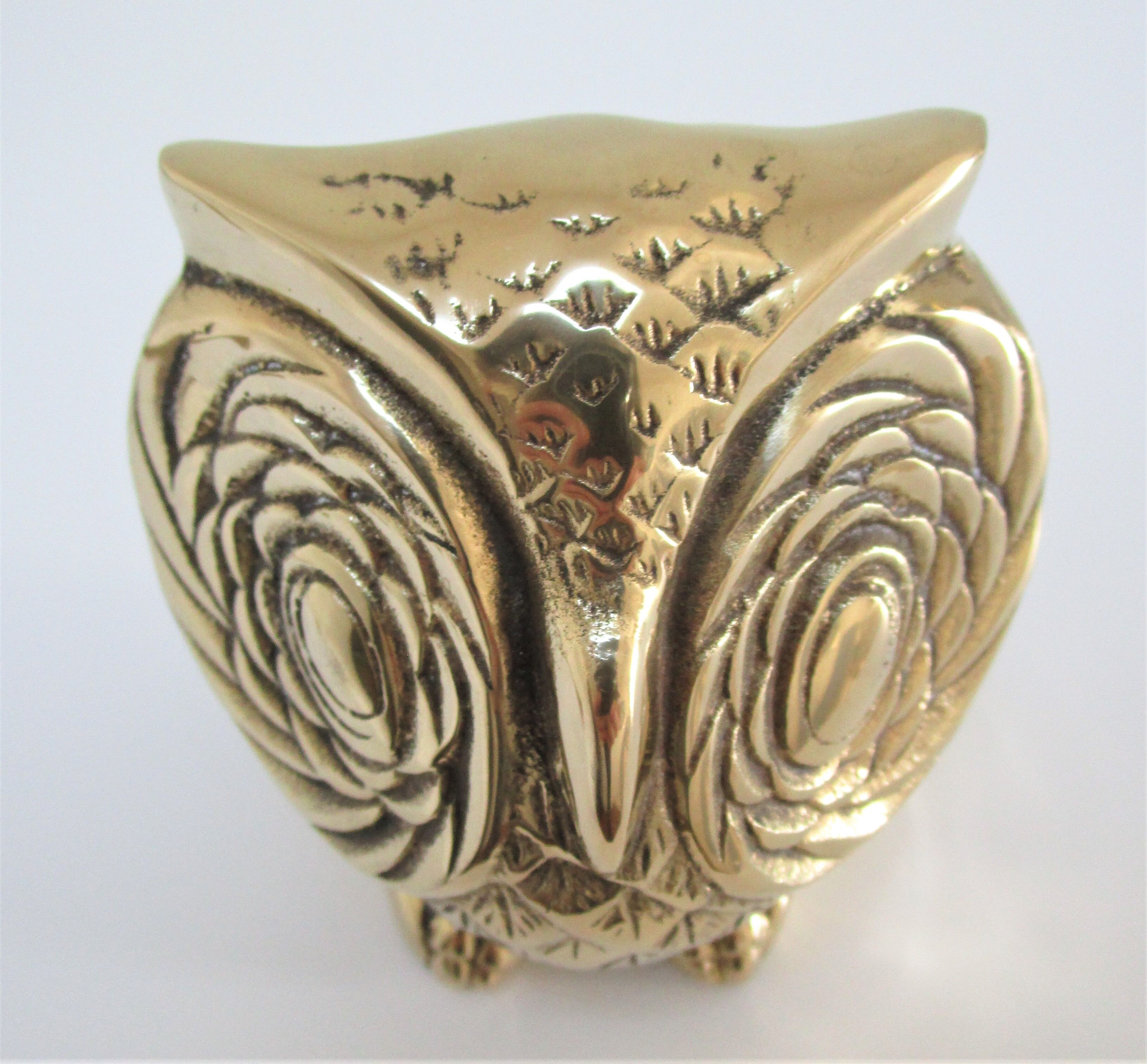 Chouette laiton yeux vintage