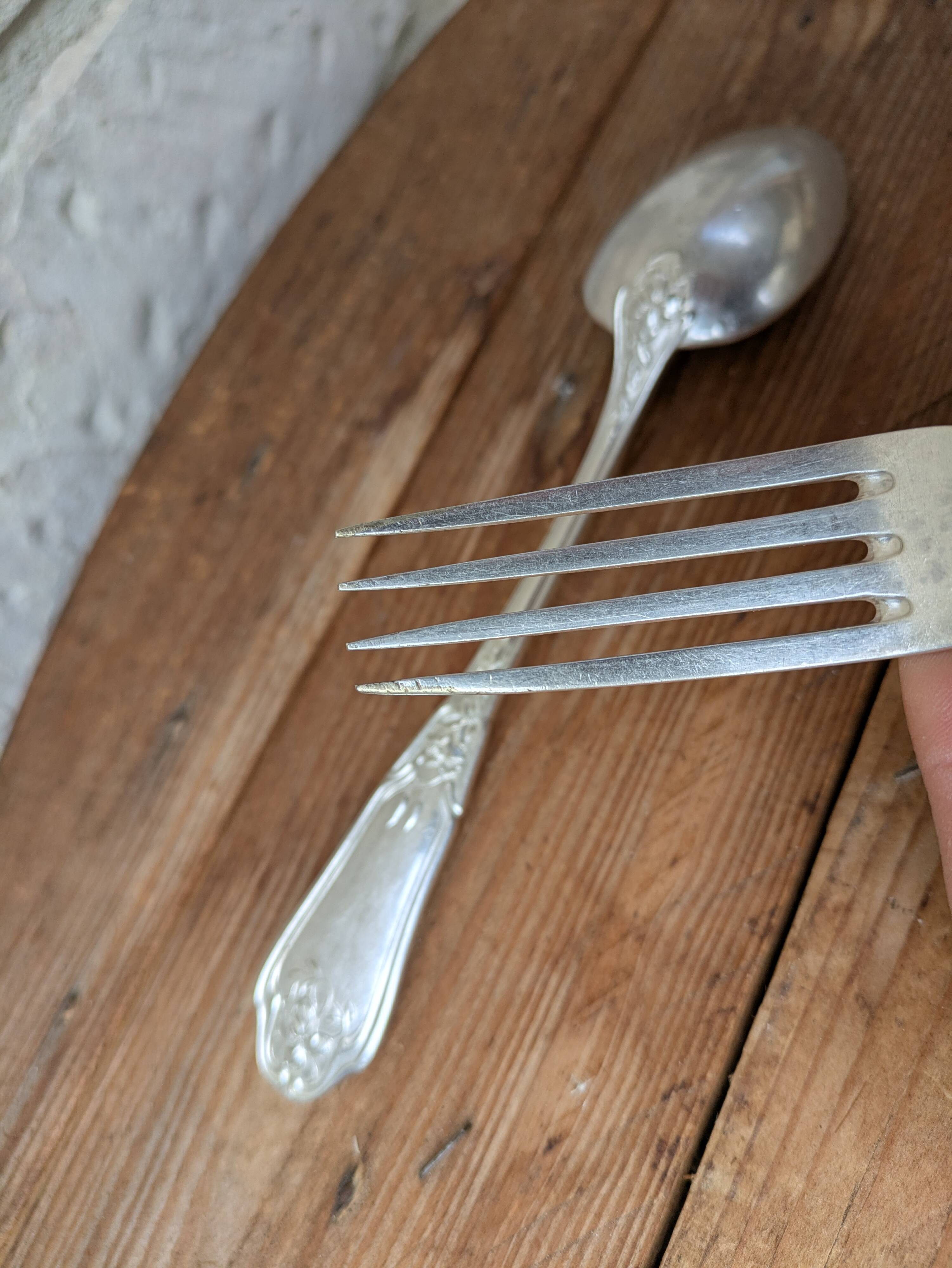 Ravinet d'Enfert silver plated fork and spoon set 84g