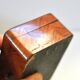 Antique box with marquetry wood, clover decoration, 7 x 11 cm.