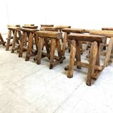 Vintage oak stools, 1970