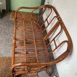 Sofa 🛋️ rattan armrests 50s/60s