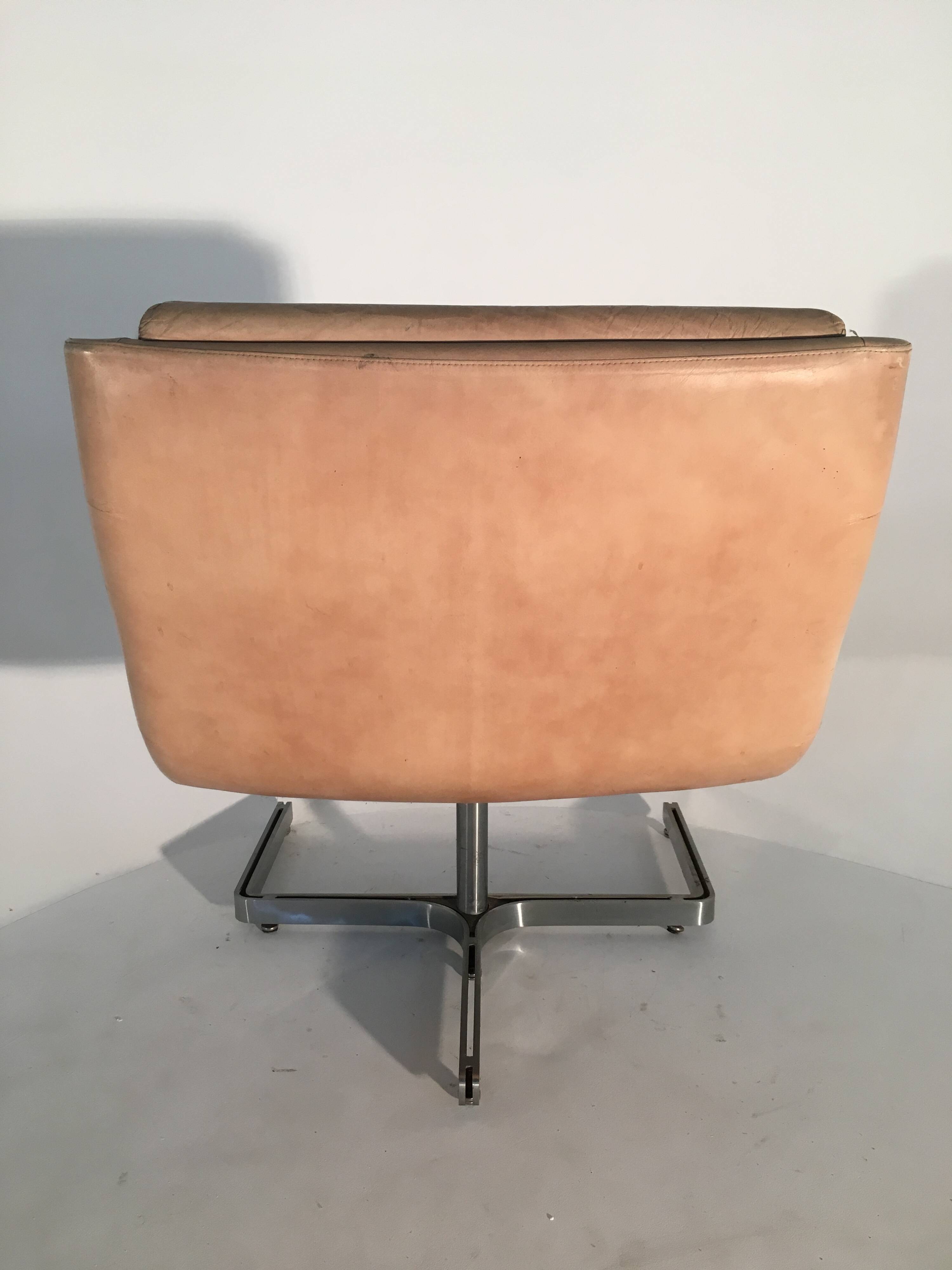 Paire de fauteuils Raphael Raffell cuir sable