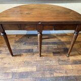 Half moon table in walnut style Louis philippe