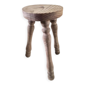 Tabouret bois massif pieds tripode Aéro-gommé dp 1122241