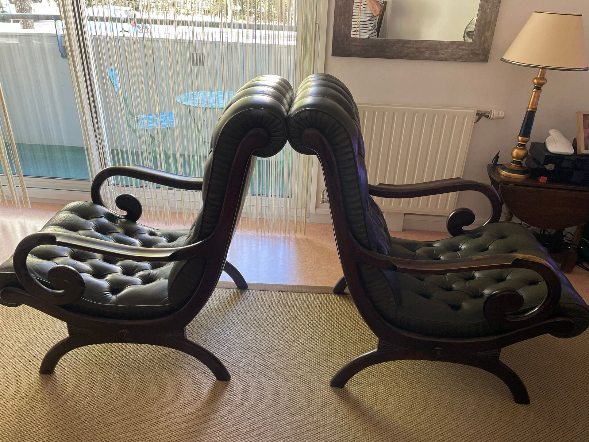 2 Chesterfield armchairs