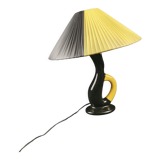 Bedside lamp vintage ceramic black and yellow