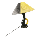 Bedside lamp vintage ceramic black and yellow