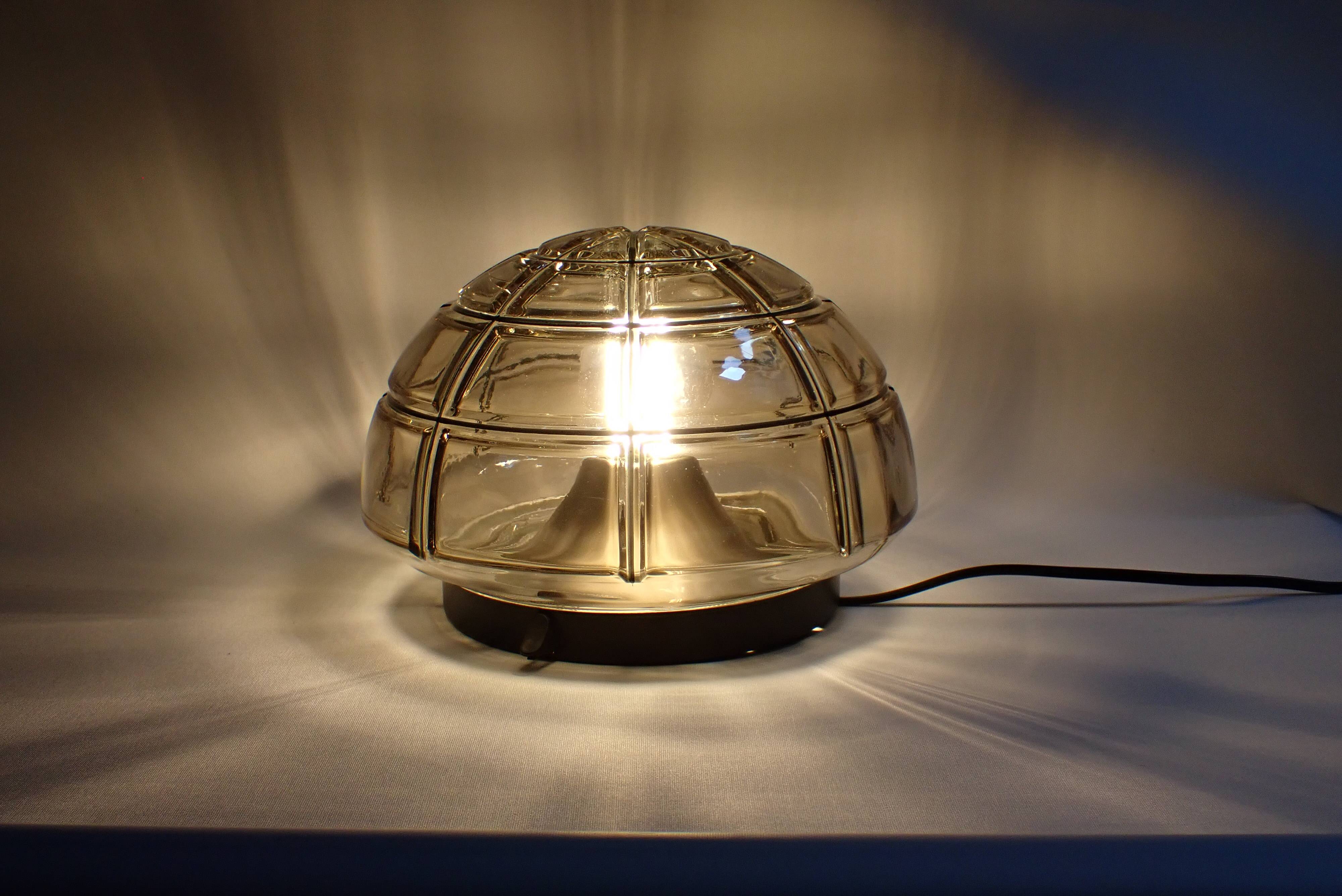Vintage wall/ceiling light in amber glass / RZB Germany