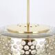 Large pendant light with aged brass glass by Rupert Nikoll, Austria, 1960s.