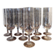 10 champagne glasses/flutes 16cl Cristal d'Arques Matignon model 70s