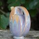 Flamed enameled stoneware bottle, pitcher, liquor bottle signed Denbac number 610, art vase
