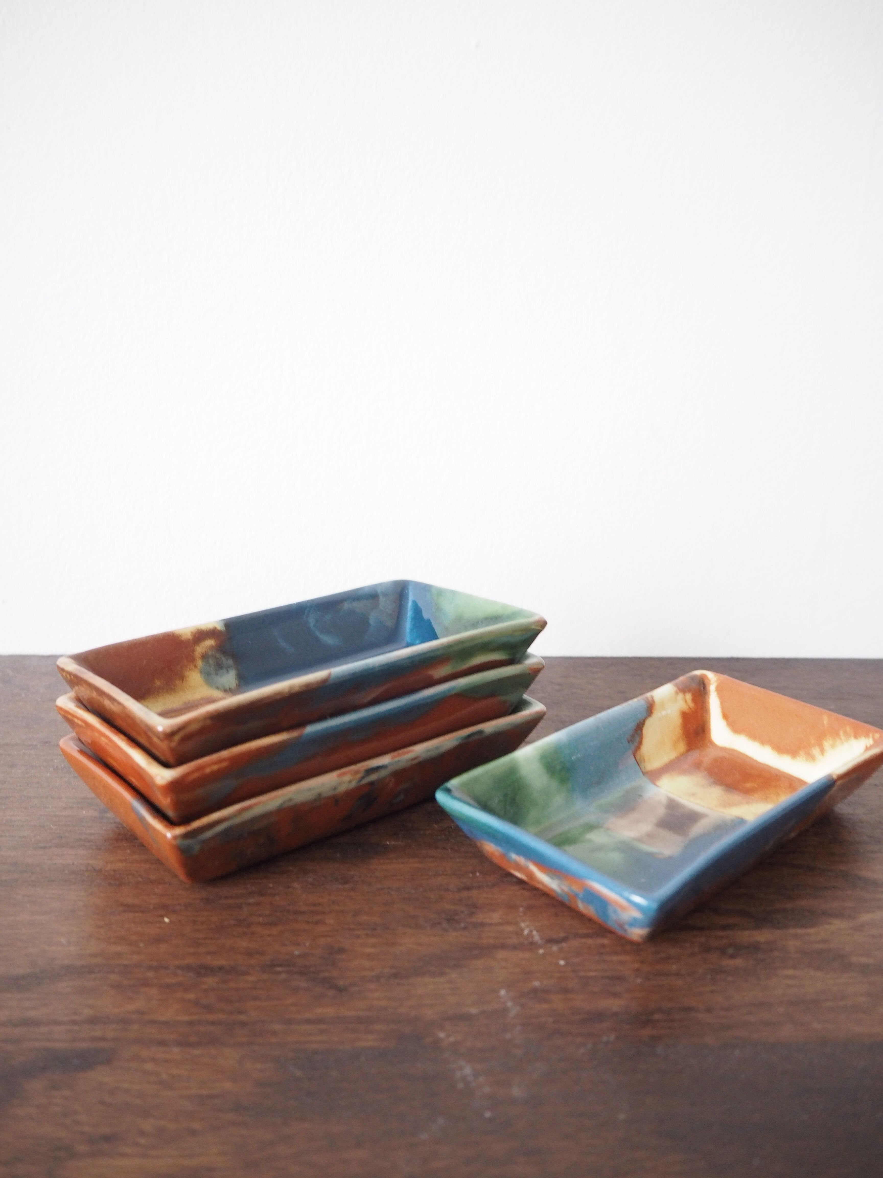 Set of 4 ramekins in glazed terracotta