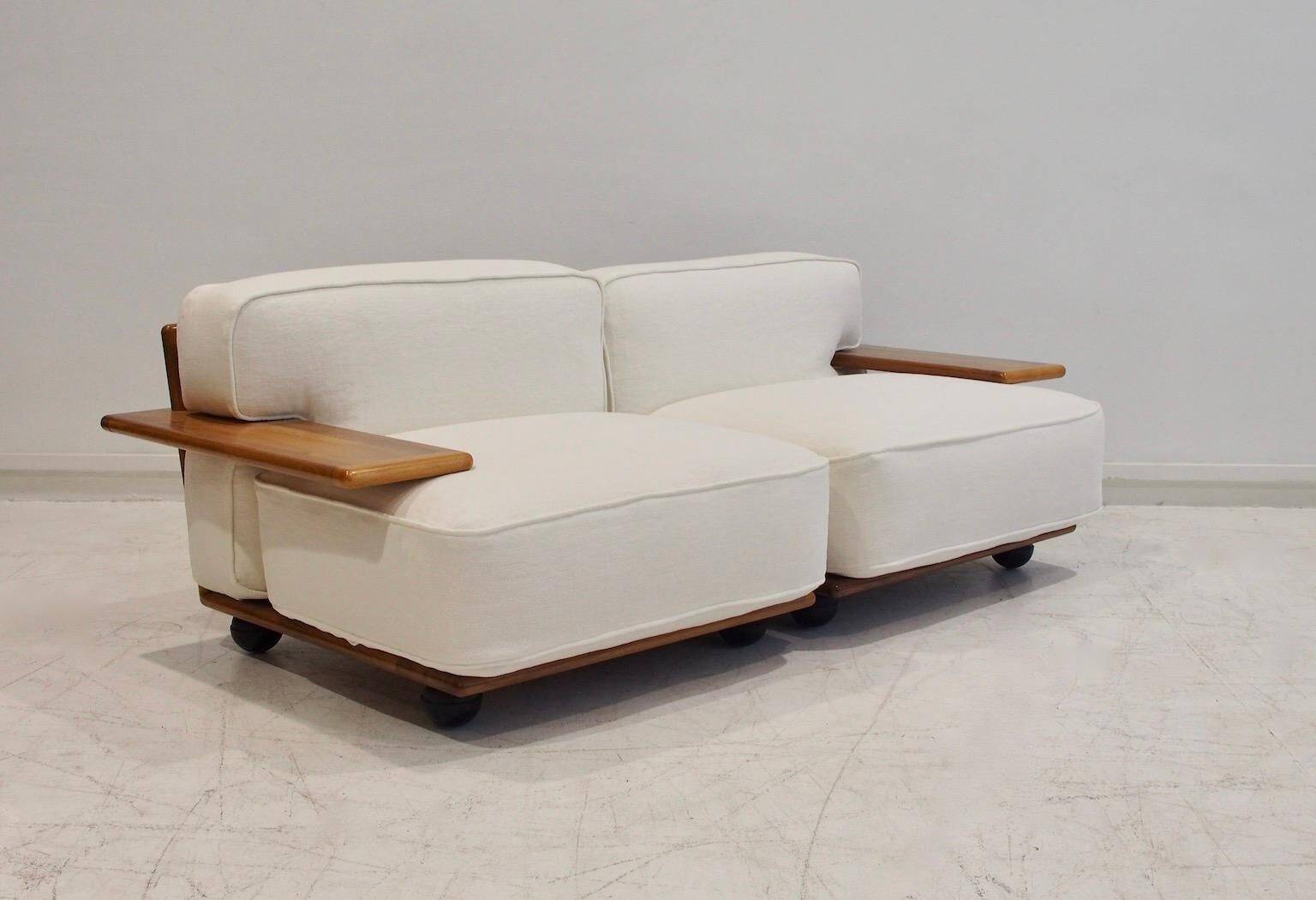 Pianura modular sofa in white fabric by Mario Bellini for Cassina