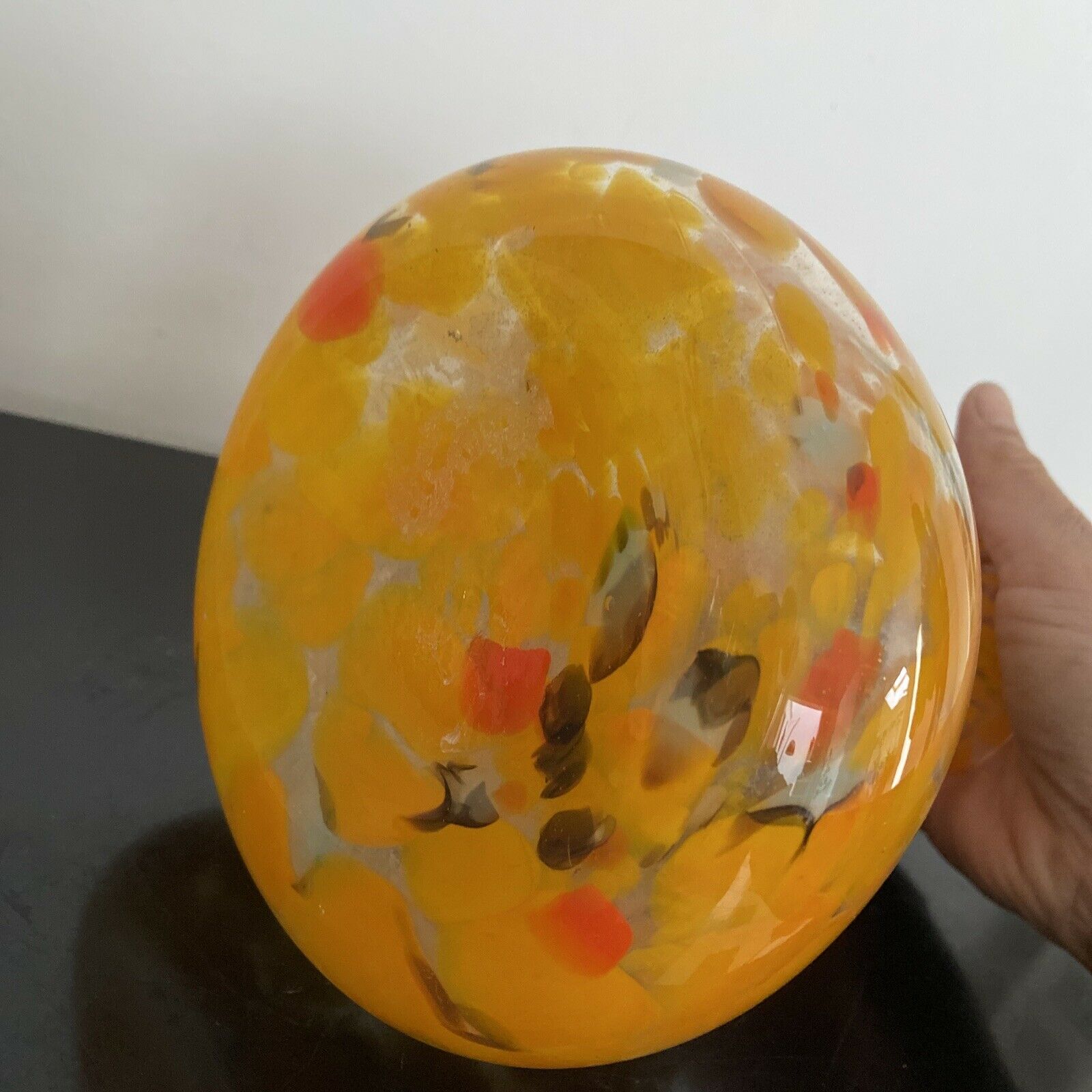 Soliflore orange souflé glass vase