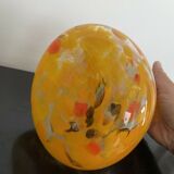Vase en verre souflé orange soliflore