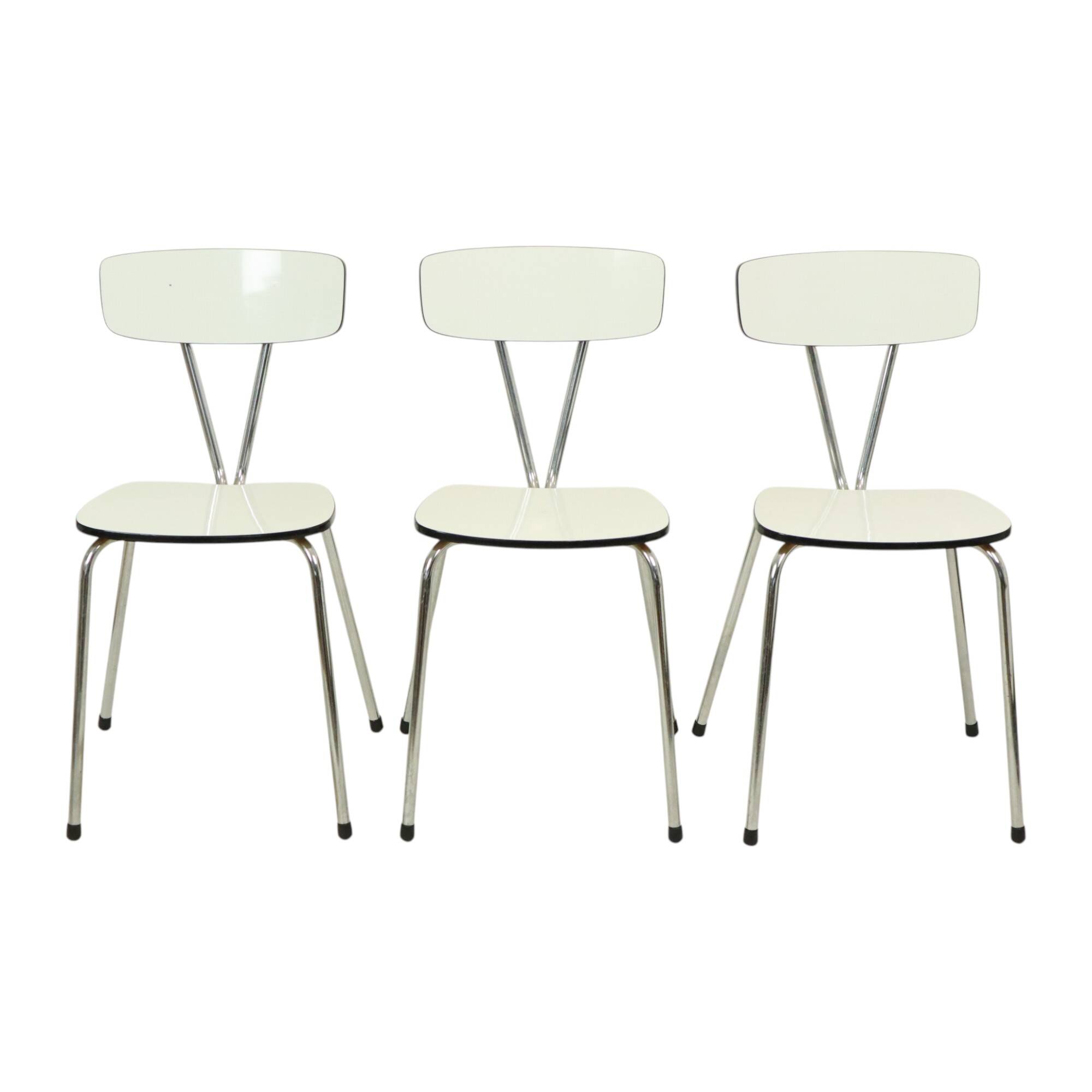 Set of 6 Gray Formica Chairs Chrome Dining Room Chairs Sixties