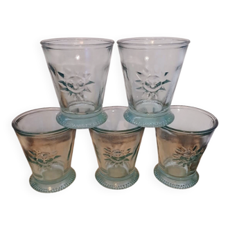 5 sun pattern water glasses