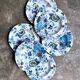 6 polychrome ironstone deep plates by Mason's, "Belvedere" service - early 20th century