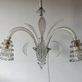 Art Deco chandelier in Murano glass by Barovier and Toso from the 1940s.