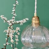 Vintage transparent glass suspension globe