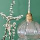 Suspension globe vintage en verre transparent