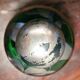 Murano glass alcohol bottle green & silver 1930s - 1940s.