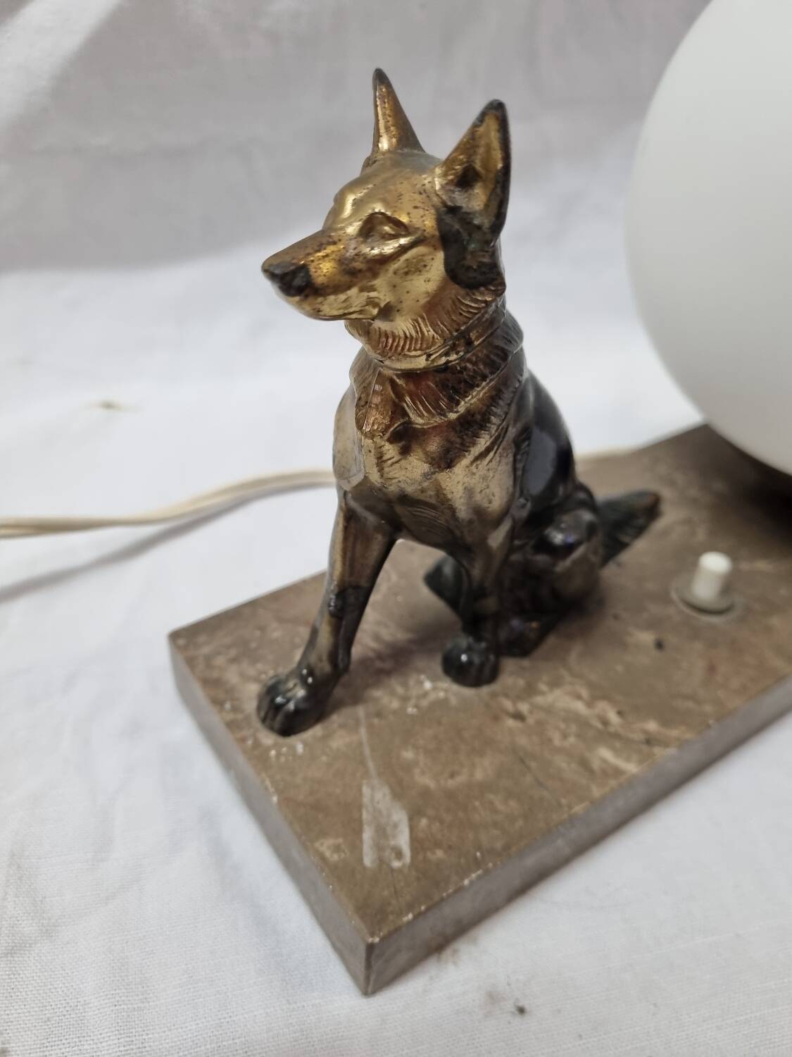 Art deco dog ball lamp, 1930