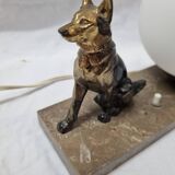 Lampe boule chien art deco, 1930