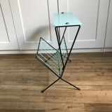 Side table with vintage magazine holders
