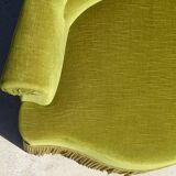 Fauteuils crapauds en velours vert, les 2